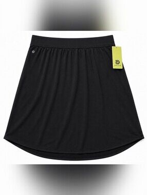 ALL IN MOTION ATHLETIC SKIRT WITH SHORTS SIZE MEDIUM LONG BLACK SKORT